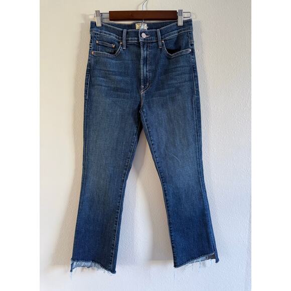 MOTHER The Insider Step Fray Crop Girl Crush Stretch High Rise Jeans size 28 - Picture 5 of 11